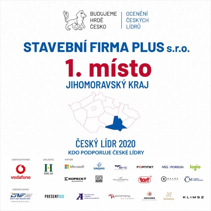 1. místo za JMK v soutěži Ocenění českých lídrů 2020